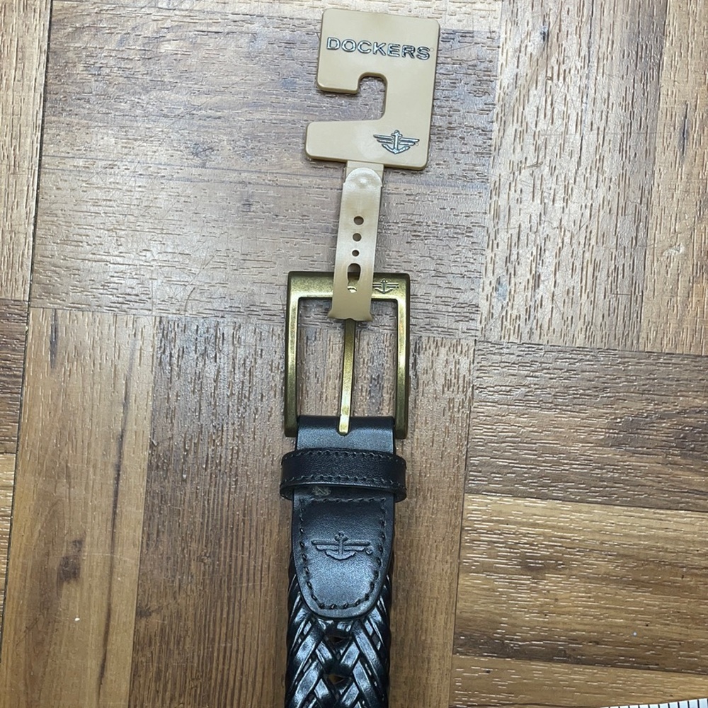 Dockers Black Basket Weave Braided Belt